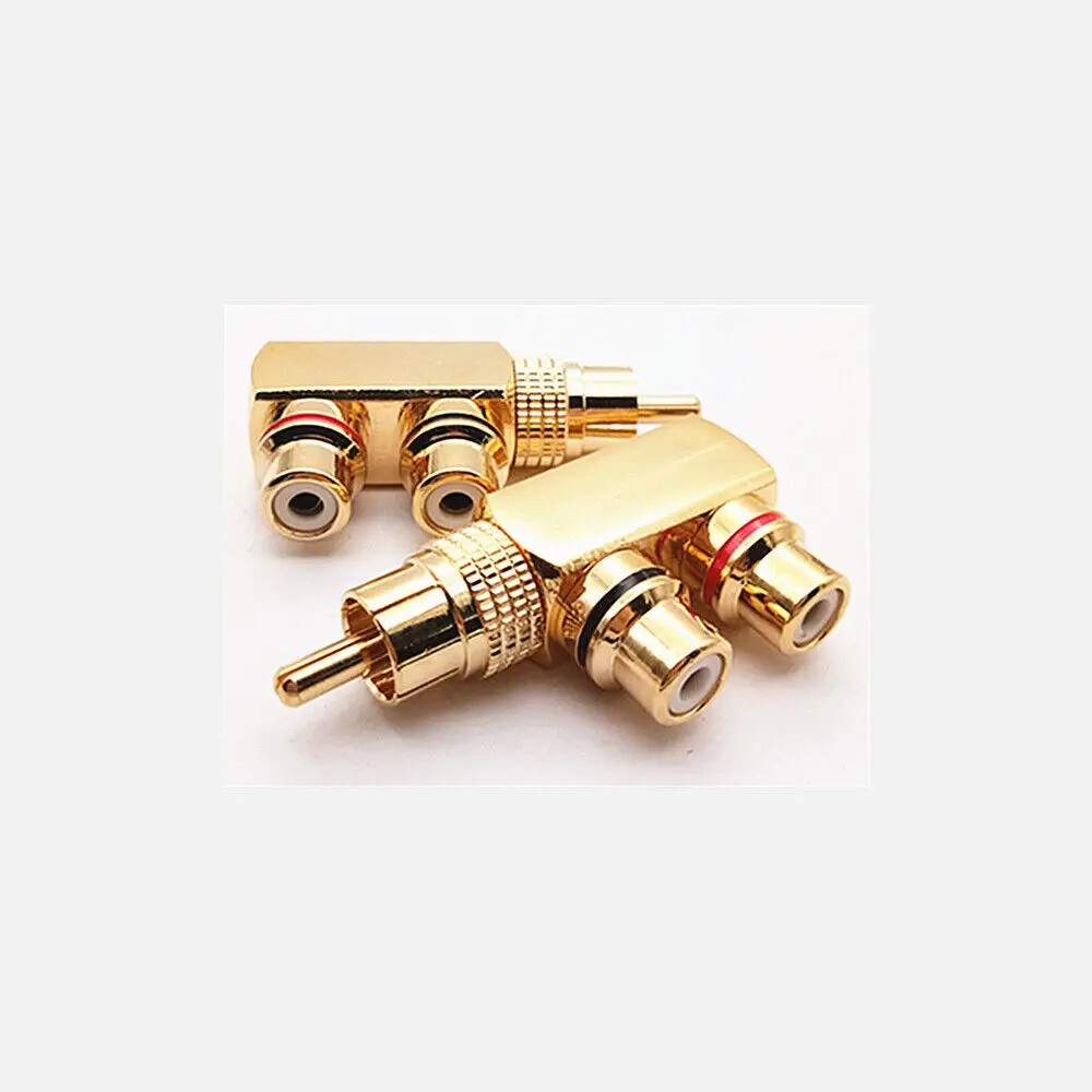 

1 RCA Male to 2 RCA Female AV Audio Video Adapter Plug Splitter Converter Connector