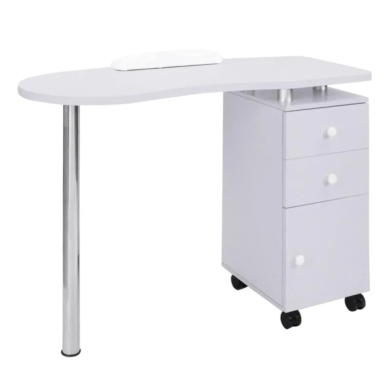 Manicure Table Nail Desk with Drawers Single Cabinet on Wheels & Arm Rest Cushion, Mobile Beauty Spa Salon Home Wooden
Manicure Table Nail Desk with Drawers Single Cabinet on Wheels & Arm Rest Cushion, Mobile Beauty Spa Salon Home Wooden