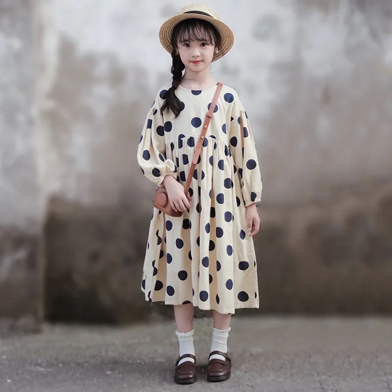 Girls Polka Dot Print Half Button Dress Autumn New Long Sleeve Princess Dresses Teen Spring Fashion Children Korean Kids Clothes
Girls Polka Dot Print Half Button Dress Autumn New Long Sleeve Princess Dresses Teen Spring Fashion Children Korean Kids Clothes