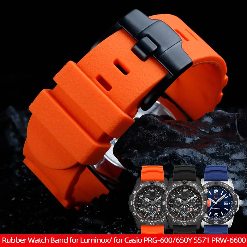 24mm Men Black Orange Rubber Watch Band for Luminox Silicone Strap 3749/3141 Watch Strap for Casio PRG-600/650Y 5571 PRW-6600
24mm Men Black Orange Rubber Watch Band for Luminox Silicone Strap 3749/3141 Watch Strap for Casio PRG-600/650Y 5571 PRW-6600