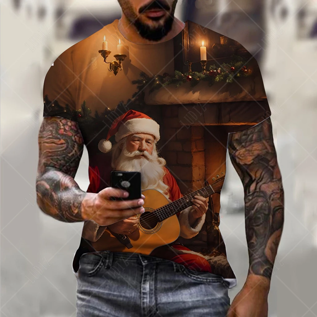 Fashion men's T-shirt with Santa Claus and Snowman Graphic 3D Printed Short Sleeve summer oversized Polyester Fiber Clothing
Fashion men's T-shirt with Santa Claus and Snowman Graphic 3D Printed Short Sleeve summer oversized Polyester Fiber Clothing