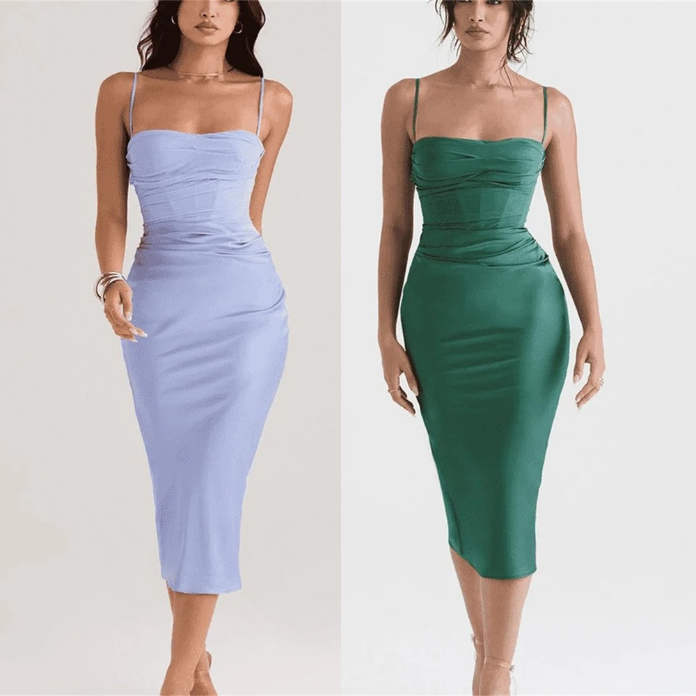 Jiayigong Exquisite Elegant Spaghetti Sheath Celebrity Dresses Shirred Satin Anke Length Custom Dress
Jiayigong Exquisite Elegant Spaghetti Sheath Celebrity Dresses Shirred Satin Anke Length Custom Dress