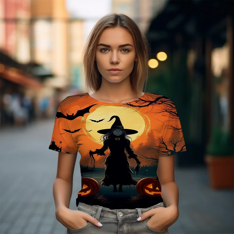 Women's Basic Loose Round Neck T -shirts Summer New Casual T -shirt Halloween 3D Printing T Short -sleeved T -shirt
Women's Basic Loose Round Neck T -shirts Summer New Casual T -shirt Halloween 3D Printing T Short -sleeved T -shirt