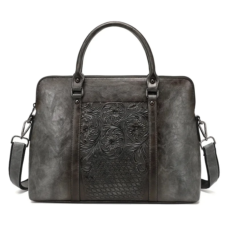 Female Retro Embossed Women Briefcase for 14 Inch Laptop High Quality Leather Handbag Large Capacity Vintage Shoulder Bag
Female Retro Embossed Women Briefcase for 14 Inch Laptop High Quality Leather Handbag Large Capacity Vintage Shoulder Bag