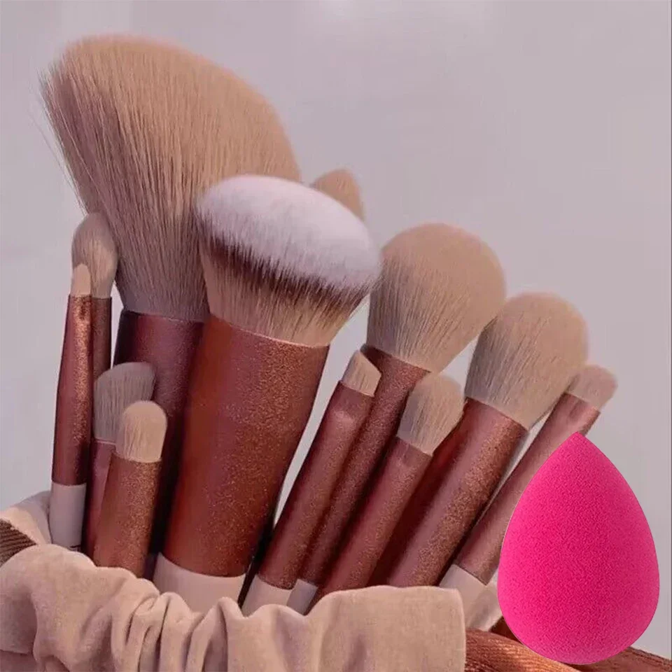 

13PCS Makeup Brushes Set Eyeshadow Cosmetics Foundation Blush Loose Powder Detail Brush Soft Fluffy Blending Beauty Make Up Tool