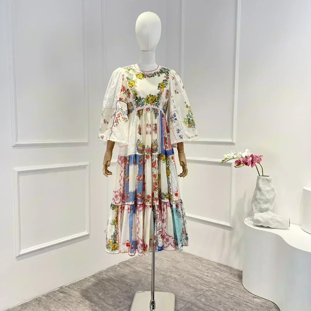 2023 Spring Summer Top Quality Cotton Sweet Prairie Chic Floral Printing Backless Embroidery Woman Midi Dress
2023 Spring Summer Top Quality Cotton Sweet Prairie Chic Floral Printing Backless Embroidery Woman Midi Dress