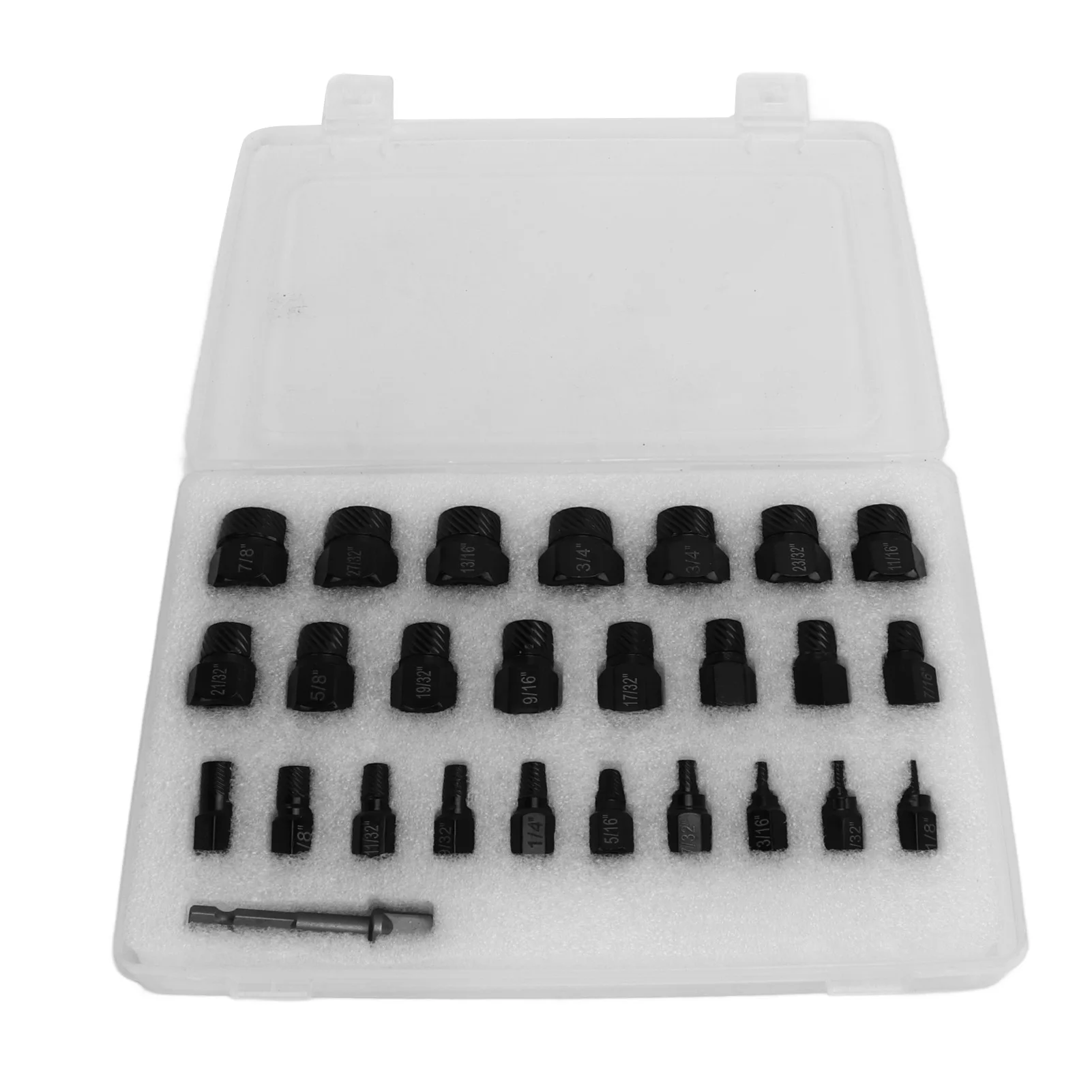 26Pcs Damaged Screw Extractor Set Chromium Molybdenum Steel 3/8 Inch Square Drive Hex Head Screw Remover Tool
26Pcs Damaged Screw Extractor Set Chromium Molybdenum Steel 3/8 Inch Square Drive Hex Head Screw Remover Tool