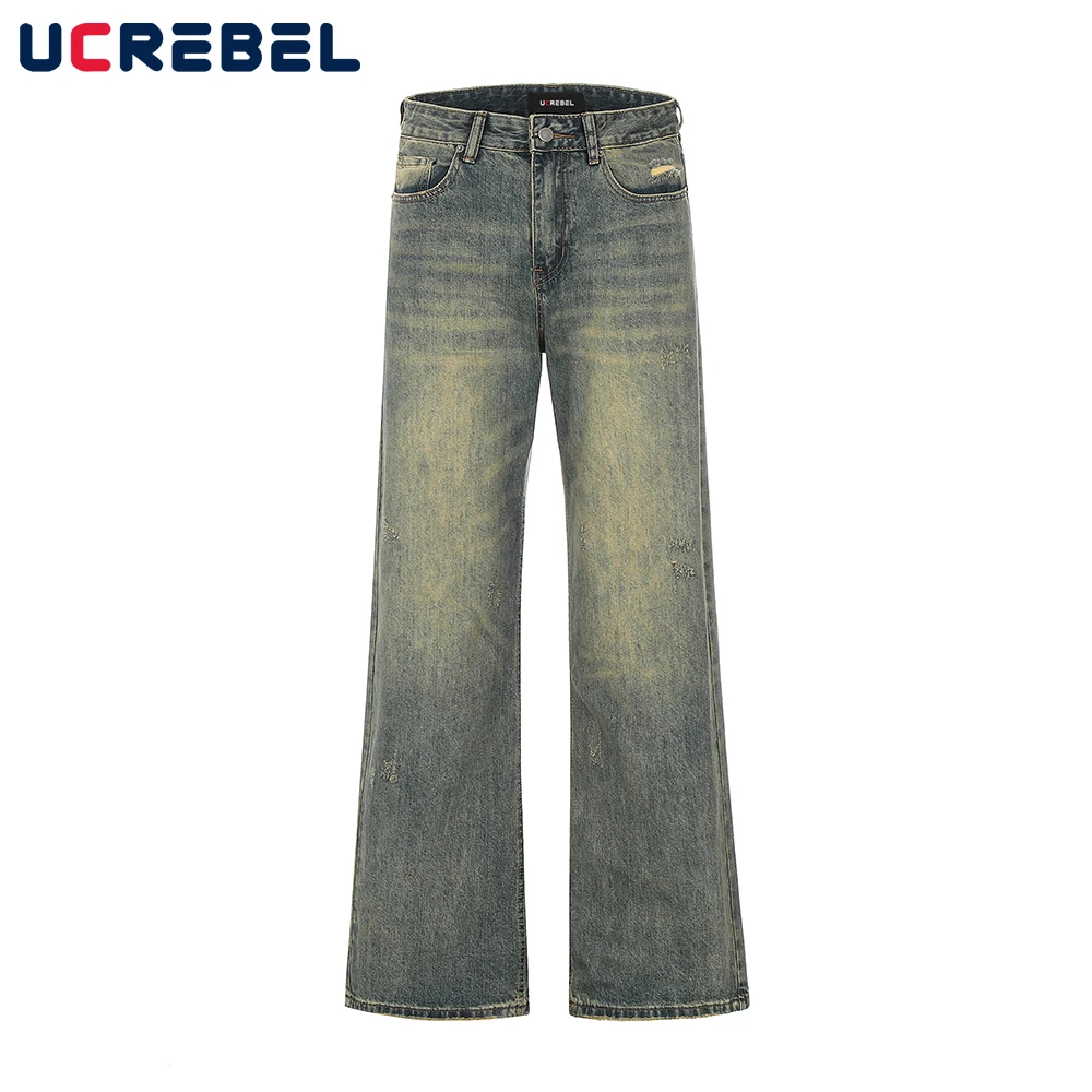 Retro Washed Bottom Hole Jeans Mens Streetwear Distressed Loose Straight-leg Denim Pants
Retro Washed Bottom Hole Jeans Mens Streetwear Distressed Loose Straight-leg Denim Pants