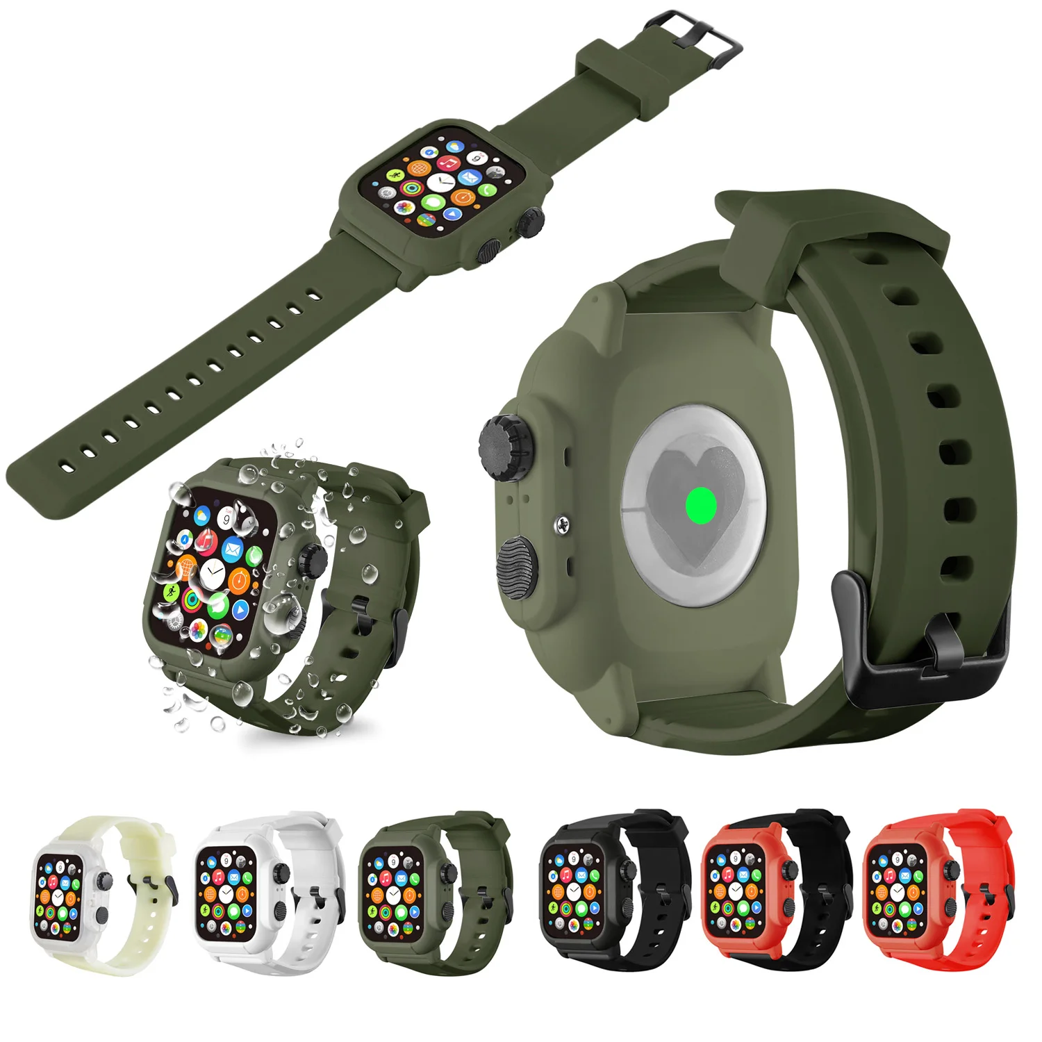 Shockproof Silicone Band Case For Apple Watch Series 8 7 SE 5 4 3 Waterproof Cover Sports Wristband iWatch 44mm 42mm 45mm Strap
Shockproof Silicone Band Case For Apple Watch Series 8 7 SE 5 4 3 Waterproof Cover Sports Wristband iWatch 44mm 42mm 45mm Strap