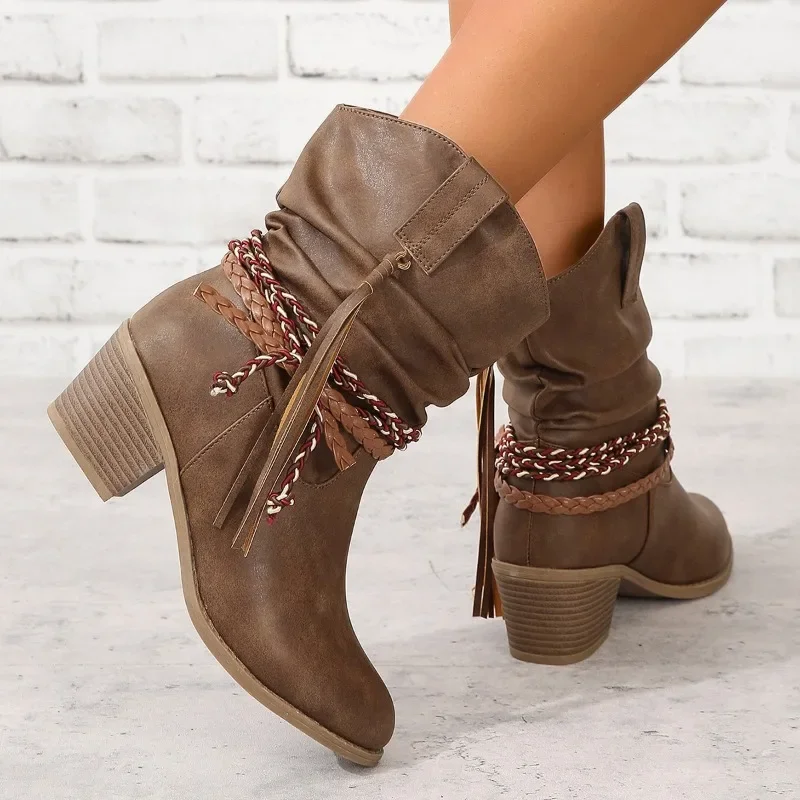 Short Booted Women's New Thick Heel Mid Heel Pleated Boot High Heel Mid Barrel Stacked Boots Women Shoes Ladies Shoes Mid-Calf
Short Booted Women's New Thick Heel Mid Heel Pleated Boot High Heel Mid Barrel Stacked Boots Women Shoes Ladies Shoes Mid-Calf