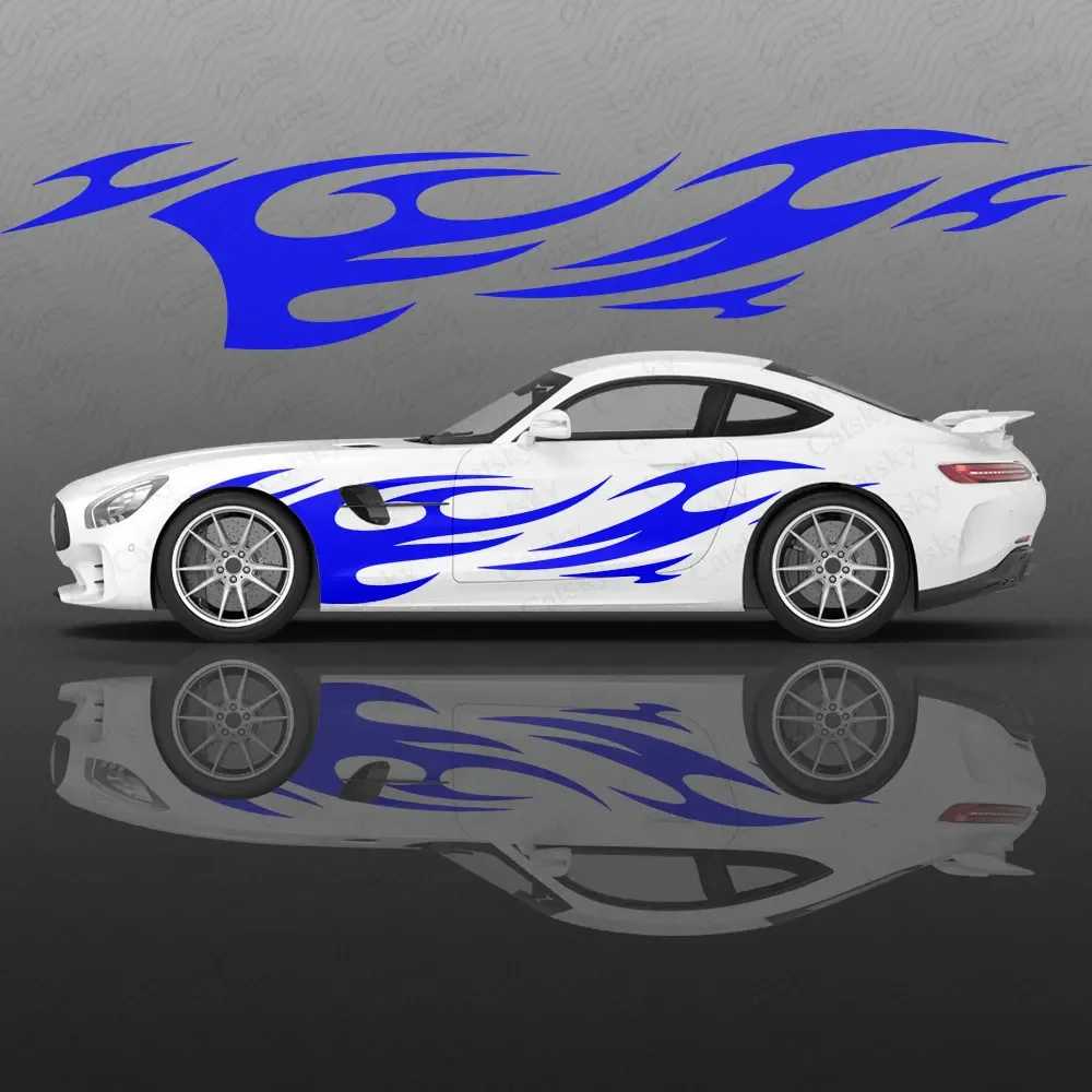 

Flame Geometry Pattern Car Body Sticker Anime Itasha Vinyl Car Side Decal Sticker Car Decor Sticker Cars Protective Film