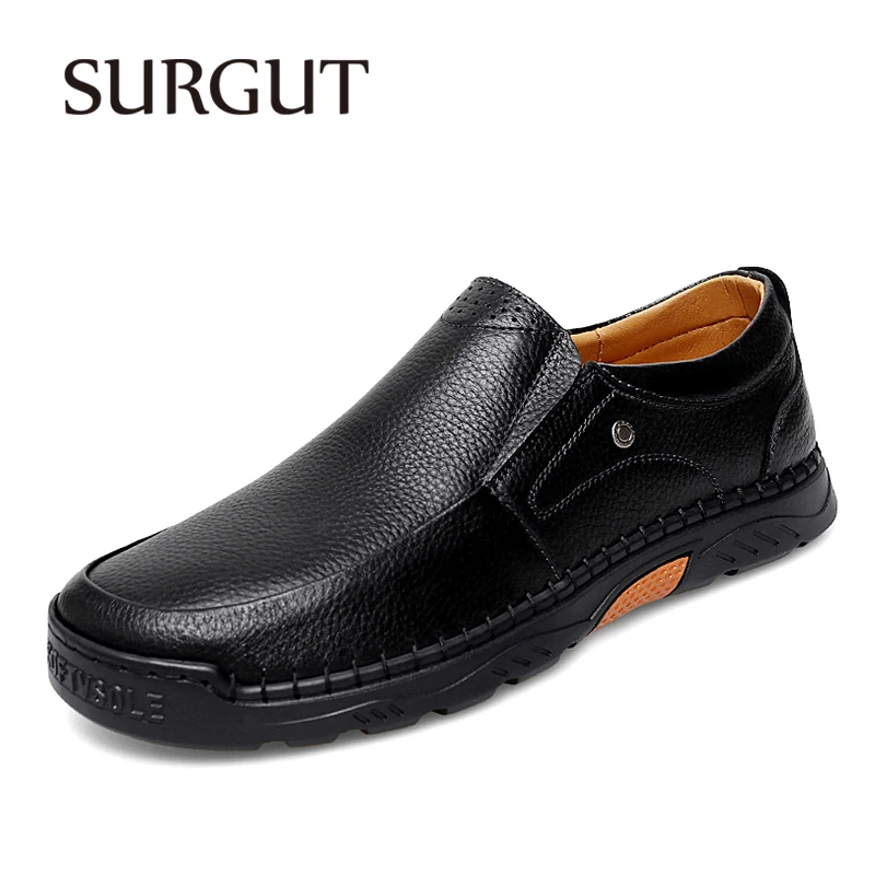 SURGUT Men's Leather Shoes Black Comfortable Soft Sole Spring Autumn Men Office Business Formal Non-Slip Wear Casual Shoes Men
SURGUT Men's Leather Shoes Black Comfortable Soft Sole Spring Autumn Men Office Business Formal Non-Slip Wear Casual Shoes Men
