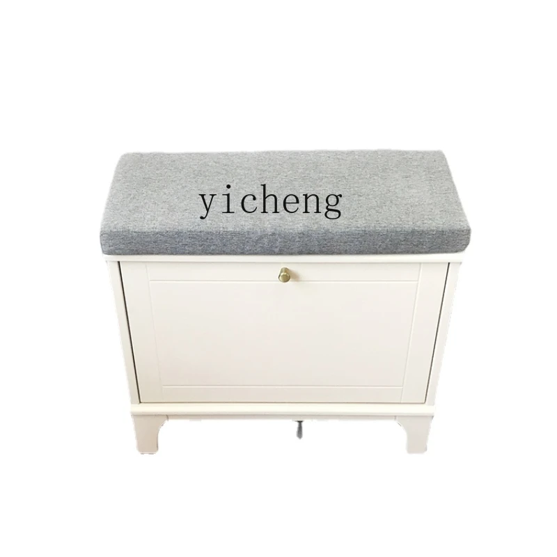 

Zc Solid Wood Shoe Changing Stool Home Doorway Footstool Can Stool Integrated Simple Entrance Low Stool Shoe Cabinet