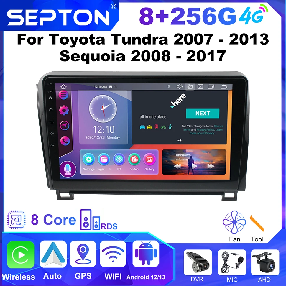 SEPTON Android 2Din Car Radio Multimedia Player For Toyota Tundra 2007 - 2013 Sequoia 2008 - 2017 CarPlay Navigation GPS 4G NET
SEPTON Android 2Din Car Radio Multimedia Player For Toyota Tundra 2007 - 2013 Sequoia 2008 - 2017 CarPlay Navigation GPS 4G NET