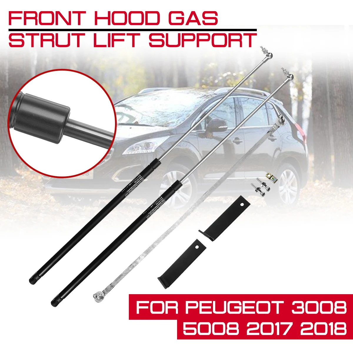 

Car Front Engine Cover Bonnet Hood Shock Lift Strut For Peugeot 3008 5008 2017 2018 Struts Bar Support Rod Arm Gas Spring