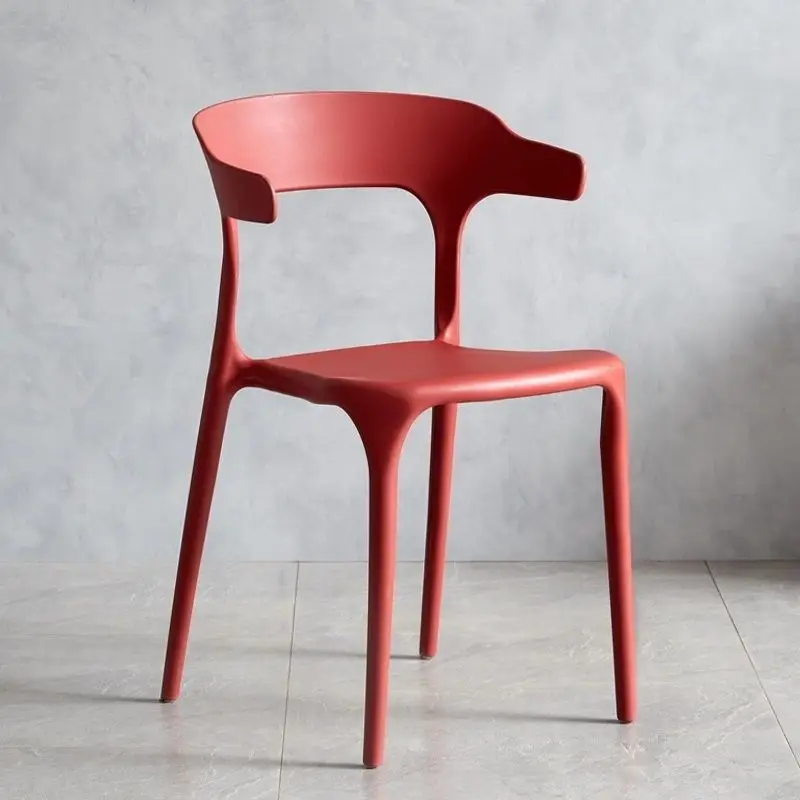 

Стул-спинка из рога в скандинавском стиле, Простой пластиковый стул, домашний стул, утолщенный обеденный стул для взрослых, повседневный стул для переговоров, стул для ресторана