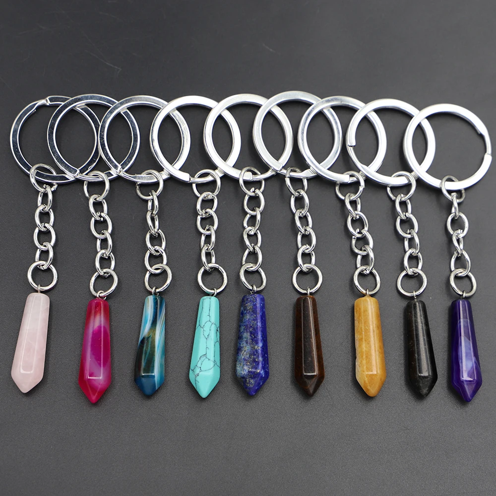 Natural Stone Hexagonal Column Keychain Water Drop Shape Columnar Pendants Key Rings On Bag Car Jewelry Party Friends Gift 8Pcs
Natural Stone Hexagonal Column Keychain Water Drop Shape Columnar Pendants Key Rings On Bag Car Jewelry Party Friends Gift 8Pcs