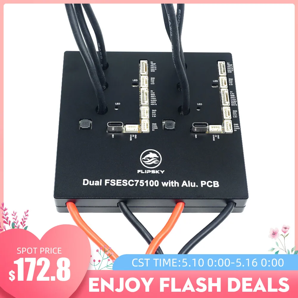 Flipsky Dual 75100 с алюминиевой печатной платой на основе VESC для электрического скейтборда/скутера/контроллера скорости электровелосипеда
Flipsky Dual 75100 с алюминиевой печатной платой на основе VESC для электрического скейтборда/скутера/контроллера скорости электровелосипеда