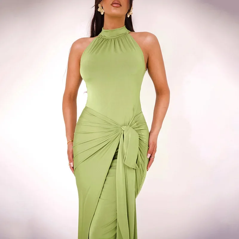 Summer 2024 New Style Slim Long Dress Sexy Hanging Neck Slim Fit Tie up Summer dress women CSM166-4
Summer 2024 New Style Slim Long Dress Sexy Hanging Neck Slim Fit Tie up Summer dress women CSM166-4