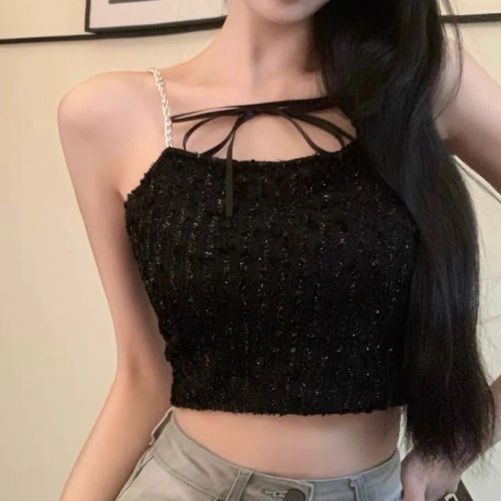 Sexy Jacquard Top Women's Slim Fit Bow Strap Flower Fashion Design Tank Top with Chest Pad Y2K Top Luxury High-quality Clothing
Sexy Jacquard Top Women's Slim Fit Bow Strap Flower Fashion Design Tank Top with Chest Pad Y2K Top Luxury High-quality Clothing
