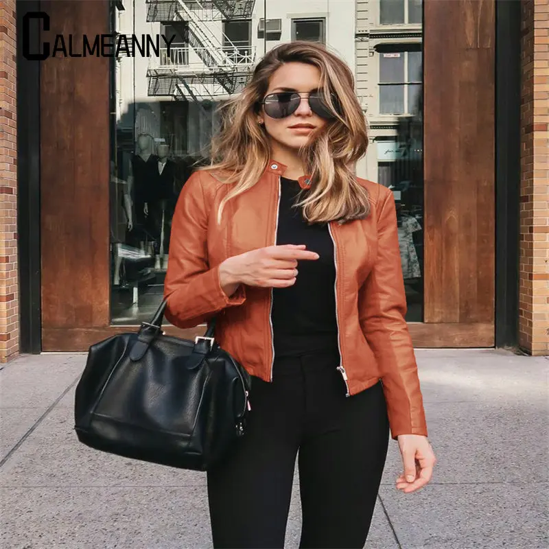 Spring Autumn Zipper Cardigan Streetwear Elegant Leathers Jacket Fashion Leisure VintageWomen Pu Leathers Long Sleeves Coat Lady
Spring Autumn Zipper Cardigan Streetwear Elegant Leathers Jacket Fashion Leisure VintageWomen Pu Leathers Long Sleeves Coat Lady