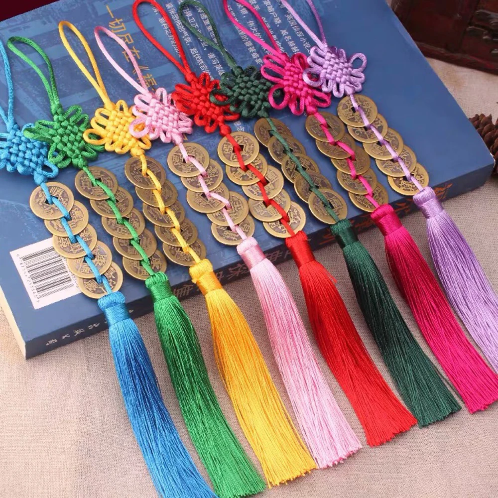 Chinese Knot Tassel Pendant, Five Emperor Coins Pure Copper Coins, Characteristic Craft Gift Giving Craft Pendant
Chinese Knot Tassel Pendant, Five Emperor Coins Pure Copper Coins, Characteristic Craft Gift Giving Craft Pendant