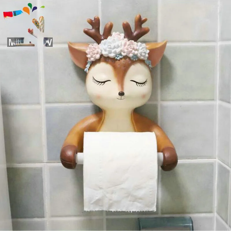 

Łazienka dekoracja kuchni śliczne jelenie łoś łoś akcesoria łazienkowe z żywicy uchwyt na papier toaletowy uchwyt na ręczniki