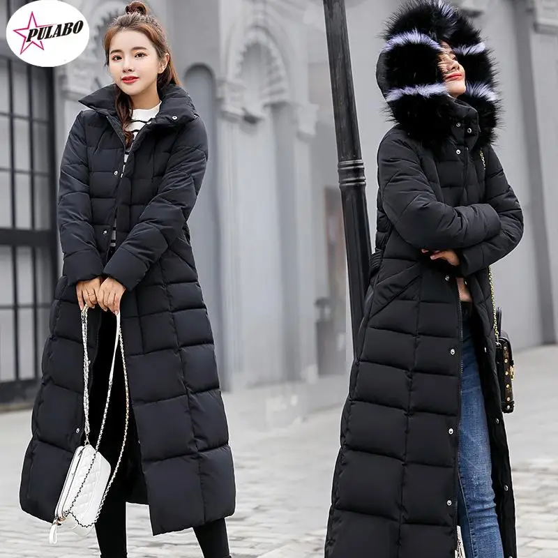 

PULABO Winter Korean Style Waist-Belted Slim Fit Down Cotton Coat Puffer Jacket for Women 2023 Down Coats Parkas