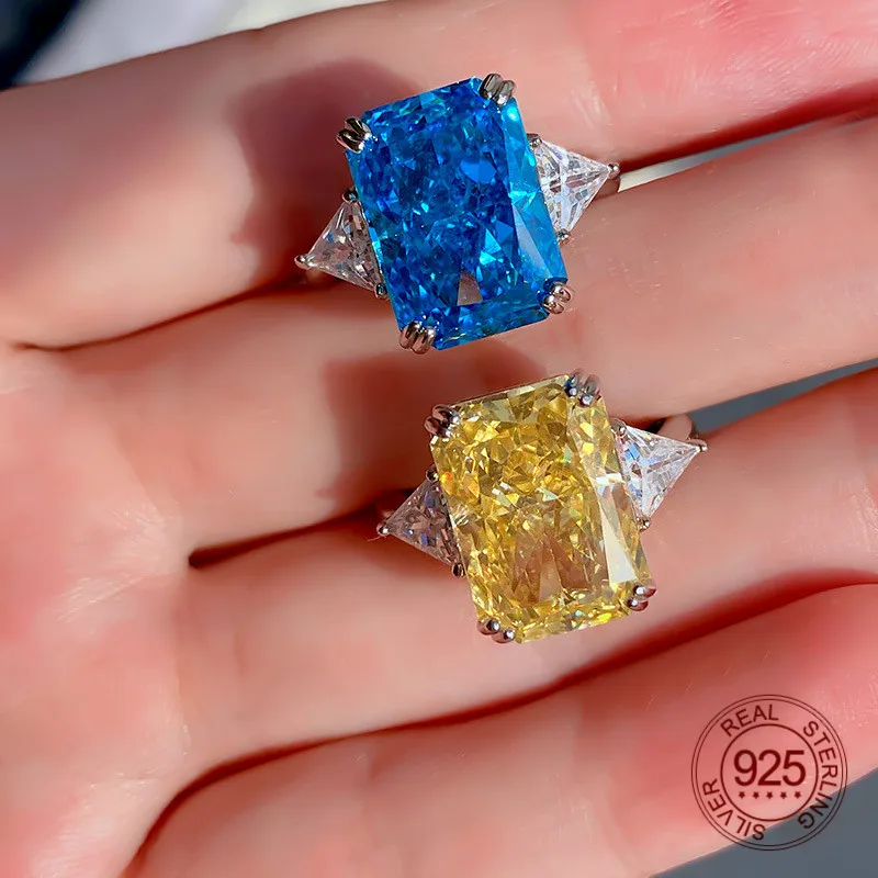 10x14mm Rectangle Yellow Blue Mint Green Crush Ice Cut High Carbon Diamond 5A Zircon 925 Sterling Silver Ring
10x14mm Rectangle Yellow Blue Mint Green Crush Ice Cut High Carbon Diamond 5A Zircon 925 Sterling Silver Ring