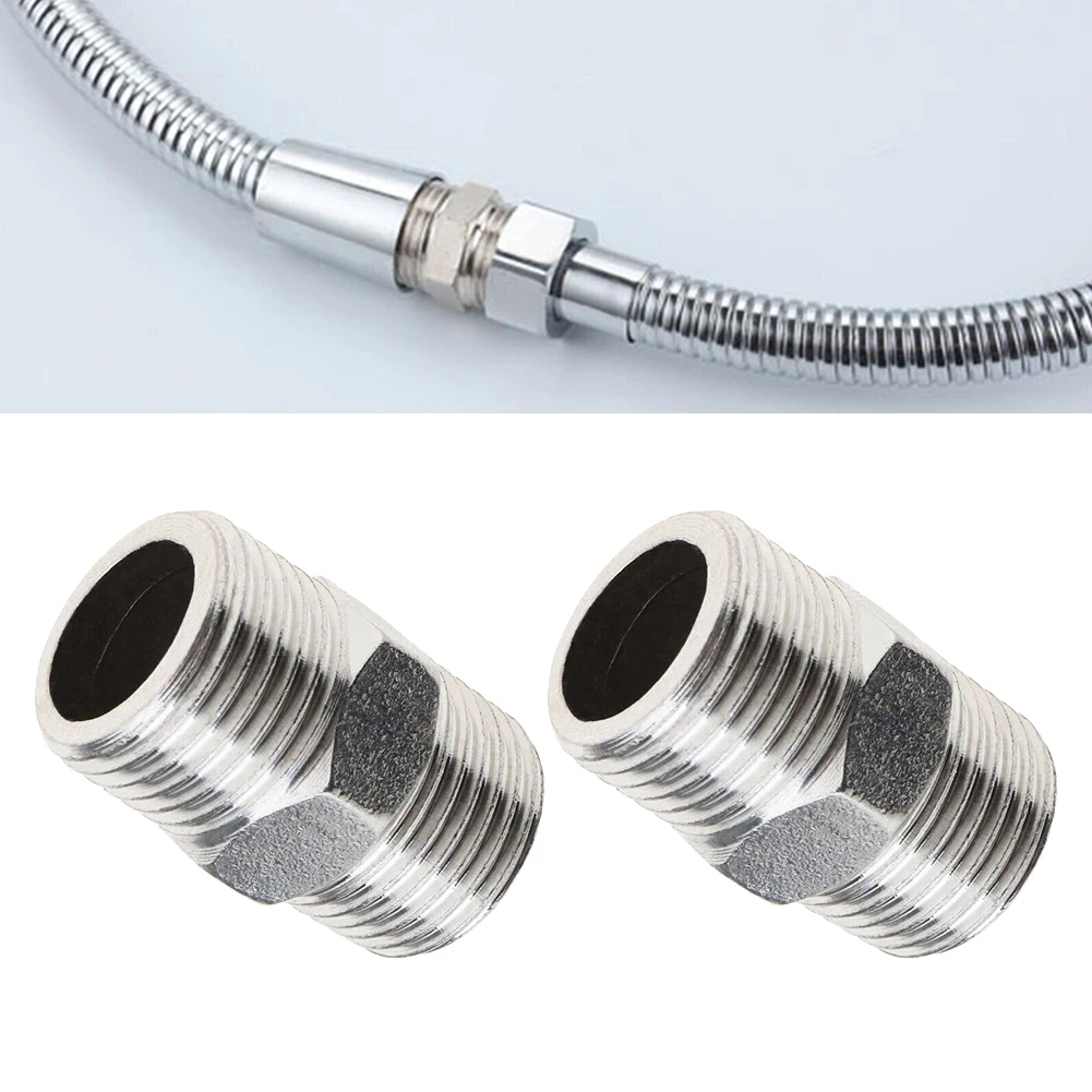 

2pcs Shower Hose Extension Pipe Universal Hose Extender Make Hose Longer Extend For DIY Showers Bathrooms RVs Outdoor Showers