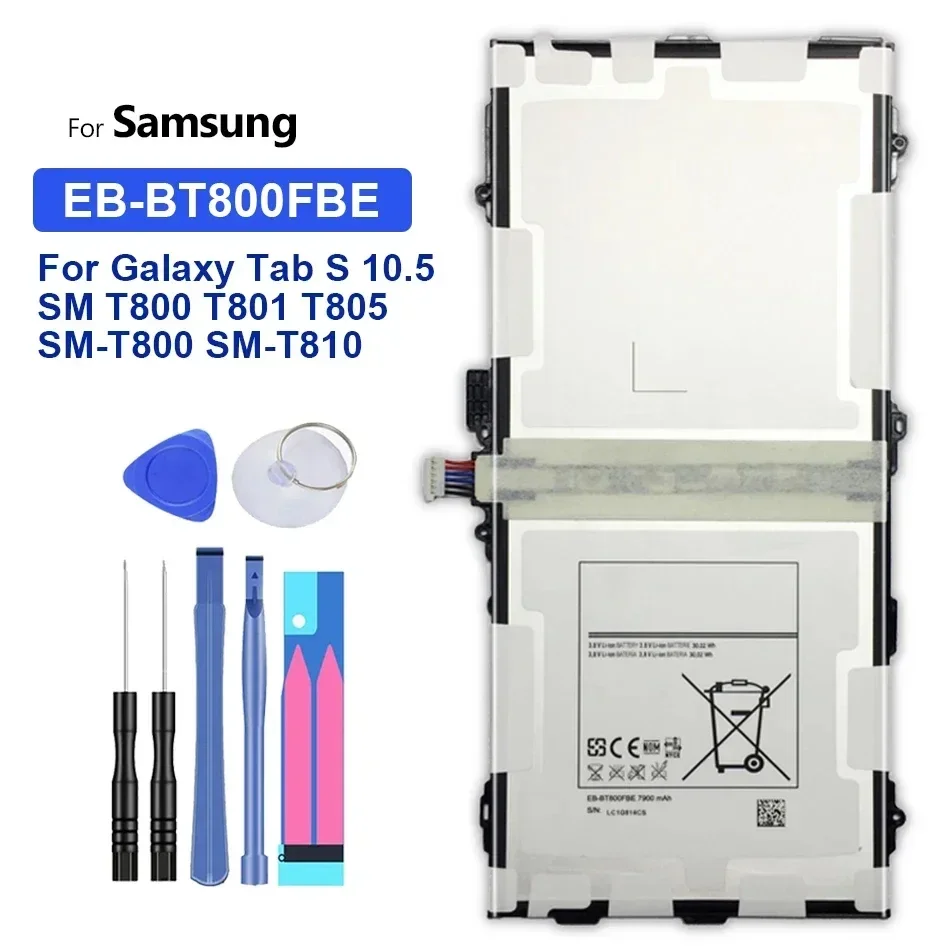 

Tablet Battery EB-BT800FBU EB-BT800FBE EB-BT800FBC For Samsung GALAXY Tab S 10.5 SM-T800 SM-T801 T805C SM-T805 T807 7900mAh
