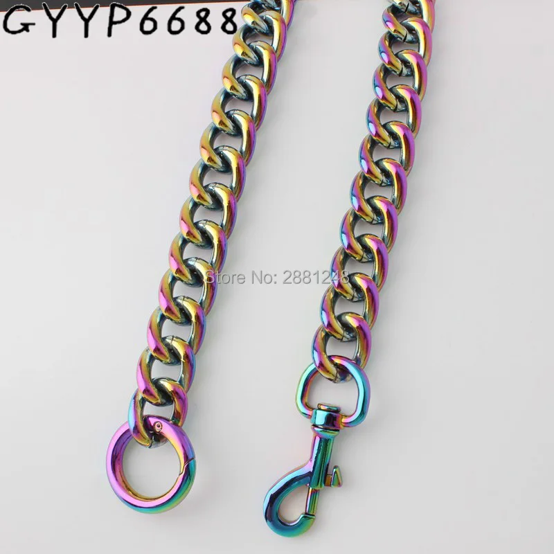 

New 17mm aluminum Chain rainbow Roller metal Thick light weight chain for hand Shoulder bags long strap replace Diagonal package