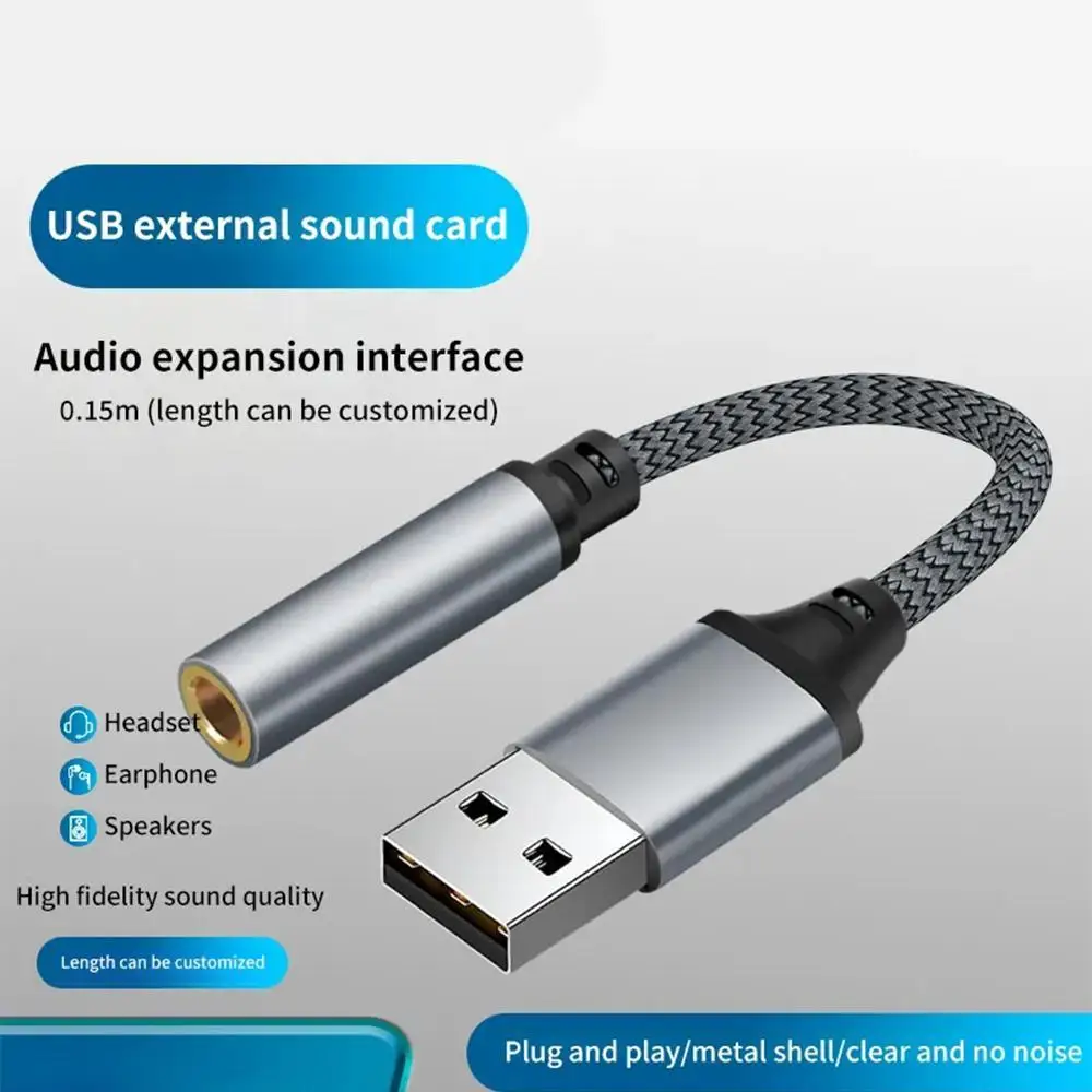 

Внешняя звуковая карта USB с гнездом 3,5 мм, адаптер 2 в 1, USB для наушников, динамиков, аудиоинтерфейс для ПК, компьютера, PS4, гарнитуры
