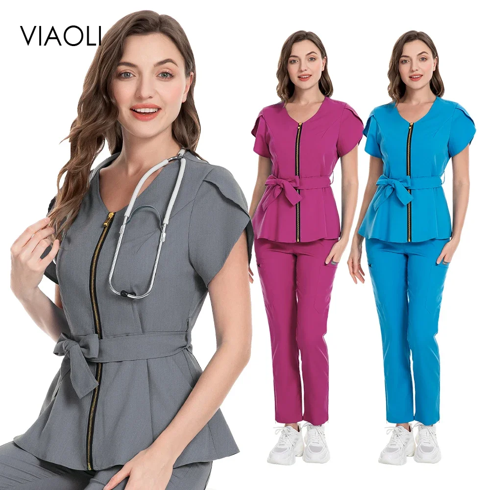 Surgical Uniforms Women Doctor Nursing Tunic Suit Scrub Set Medical Nurse Beauty Salon Work Uniforms Dentistry Scrubs Top + Pant
Surgical Uniforms Women Doctor Nursing Tunic Suit Scrub Set Medical Nurse Beauty Salon Work Uniforms Dentistry Scrubs Top + Pant