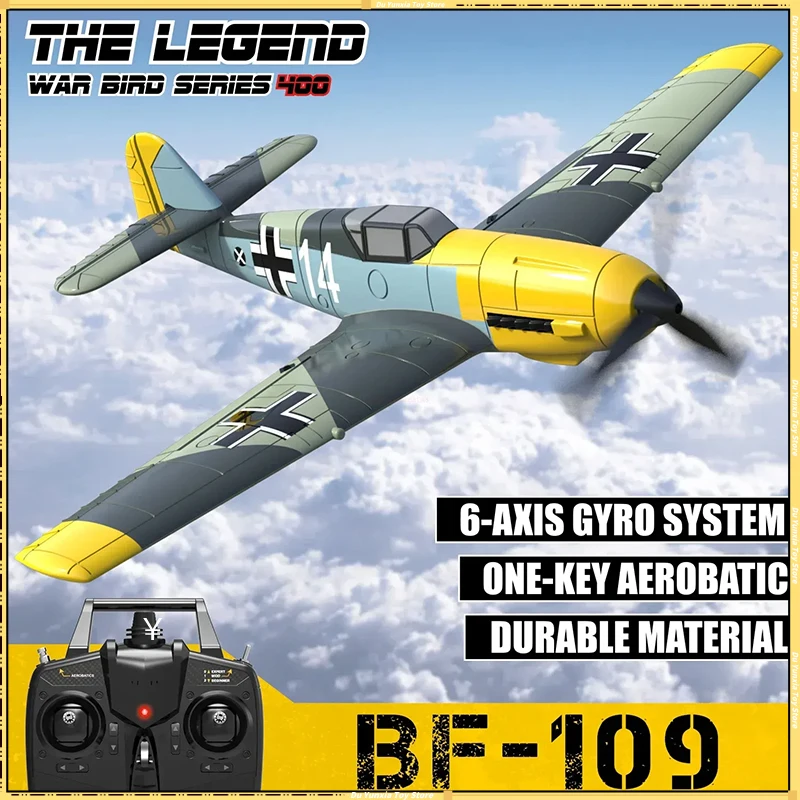 

Volantexrc Remote Control Airplane Bf109 2.4ghz 4ch 400mm Wingspan One Key U-Turn Aerobatic Rc Plane Model Toy Adult Kids Gift