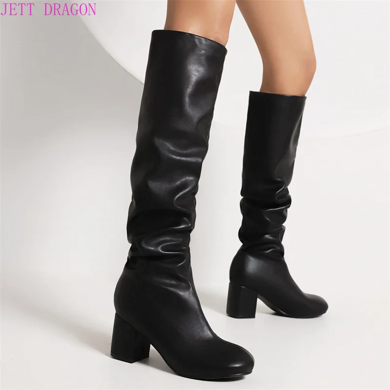 Pleated Knee High Boot Woman Shoes Casual Autumn Winter Long Boots Female Black Block Heeled Party Shoes Ladies Large Size
Pleated Knee High Boot Woman Shoes Casual Autumn Winter Long Boots Female Black Block Heeled Party Shoes Ladies Large Size
