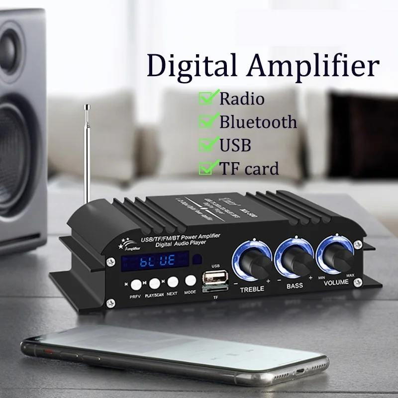 

2024 MA-500 Digital Amplifier Bluetooth 5.0 30 Watt x 4 Channels Power 12V5A Audio Stereo Amplifier Board Hi-Fi Class D AMP