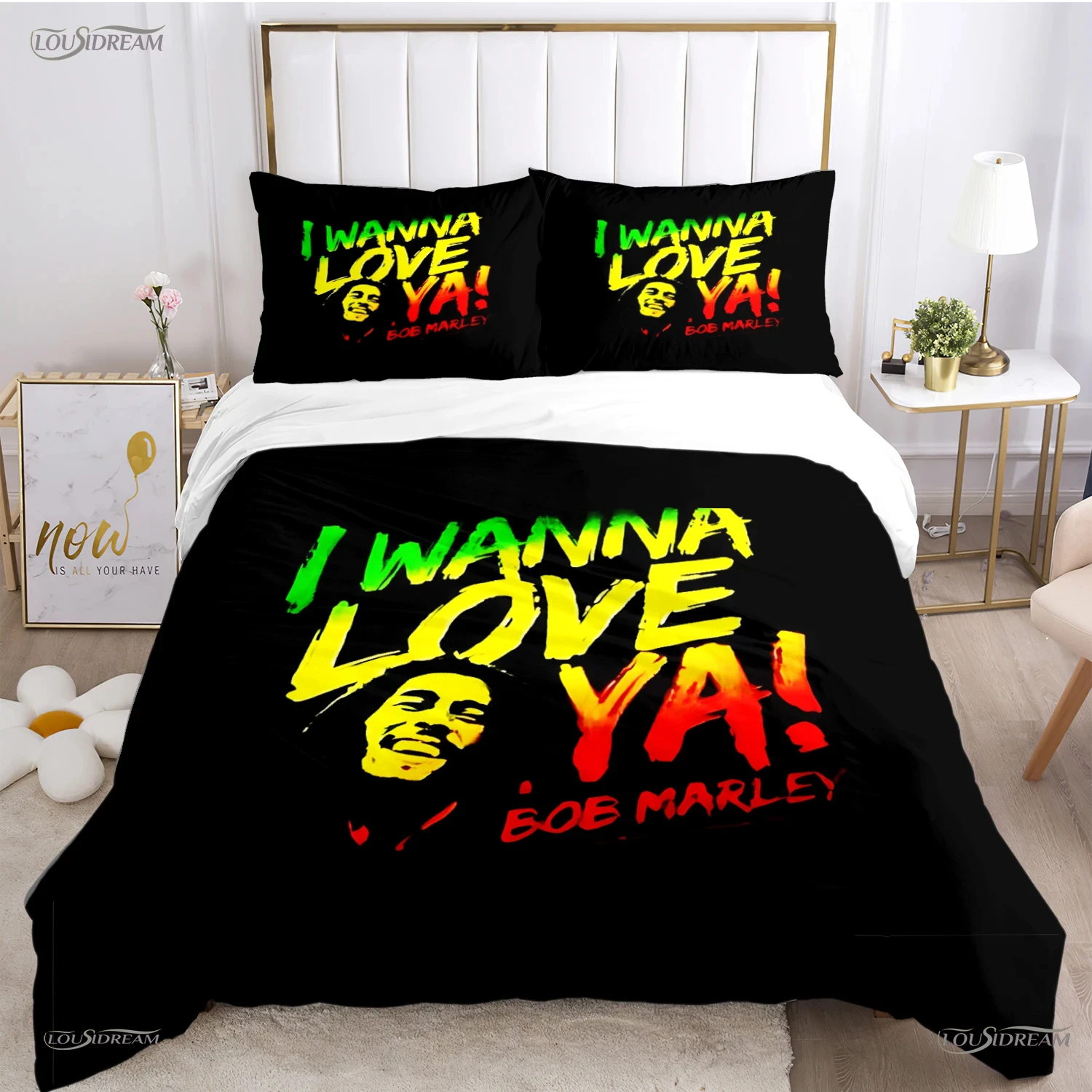 

Bob marley Music Duvet Cover Comforter Fear Bedding sets Soft Quilt Cover and Pillowcases for Teens Boy Single/Double/Queen/King