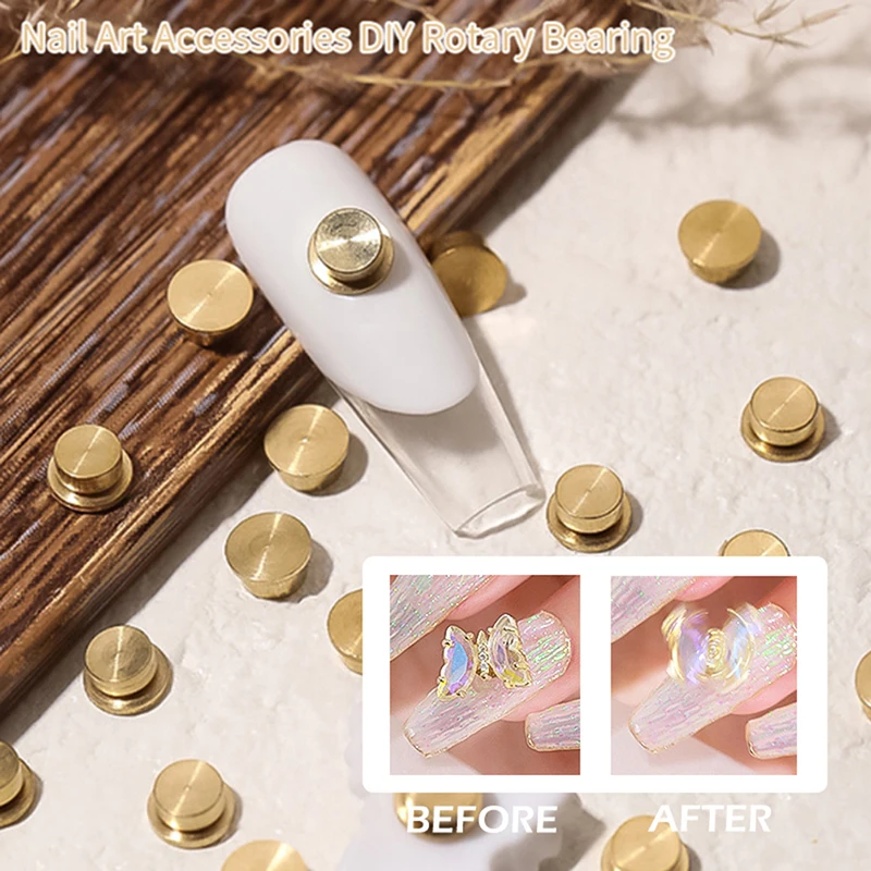 

5/10Pcs Manicure Rotating Jewelry Accessories Cartoon Universal Rotating Bearing Rotatable Transfer Bead Nail Decoration