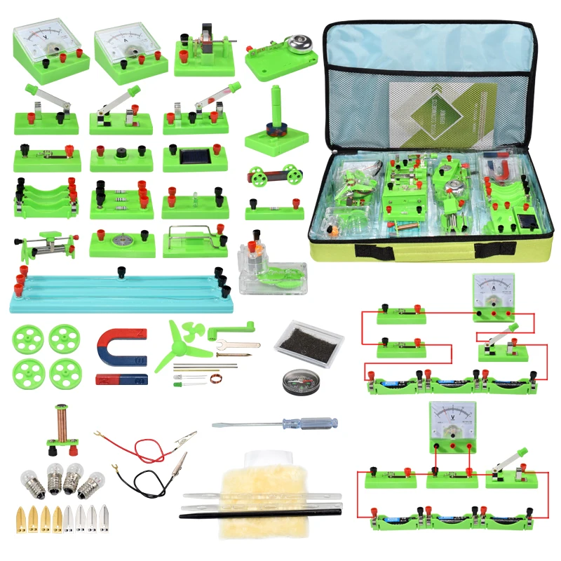 

Physics Science Lab Experimental Tools Set Basic Electricity Discovery Circuit Magnetism Experiment Kits for Junior High School