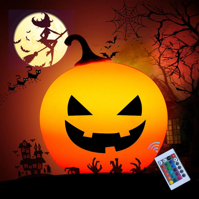 LED Night Light Bedroom Pat Sensor Pumpkin Ambient Light Silicone USB Powered Bedside Lamp Colorful Cartoon Style Halloween
LED Night Light Bedroom Pat Sensor Pumpkin Ambient Light Silicone USB Powered Bedside Lamp Colorful Cartoon Style Halloween
