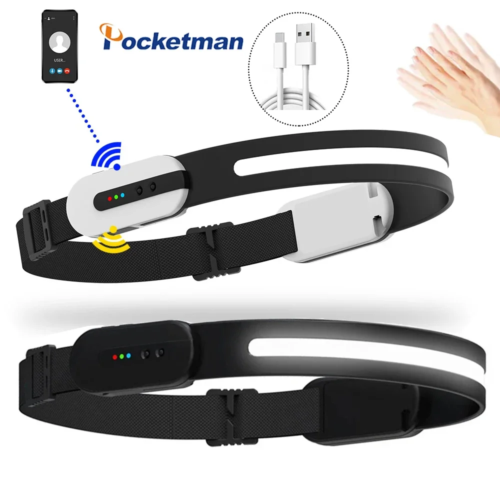 

IR Motion Sensor Headlamp USB Rechargeable COB LED Headlight Waterproof Head Lamp for Camping Hiking Fishing Hunting