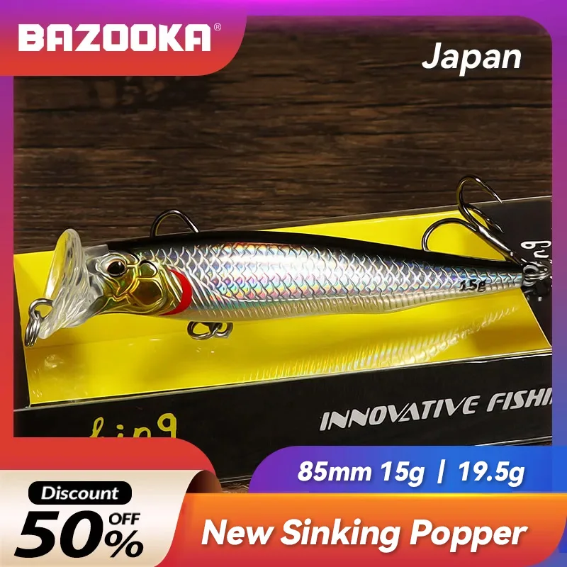 Bazooka 15g Sinking Popper Crankbait Fishing Lure Hard Bait Wobblers Black Minnow Floating VIB Spinning Walker Bass Pike Winter
Bazooka 15g Sinking Popper Crankbait Fishing Lure Hard Bait Wobblers Black Minnow Floating VIB Spinning Walker Bass Pike Winter