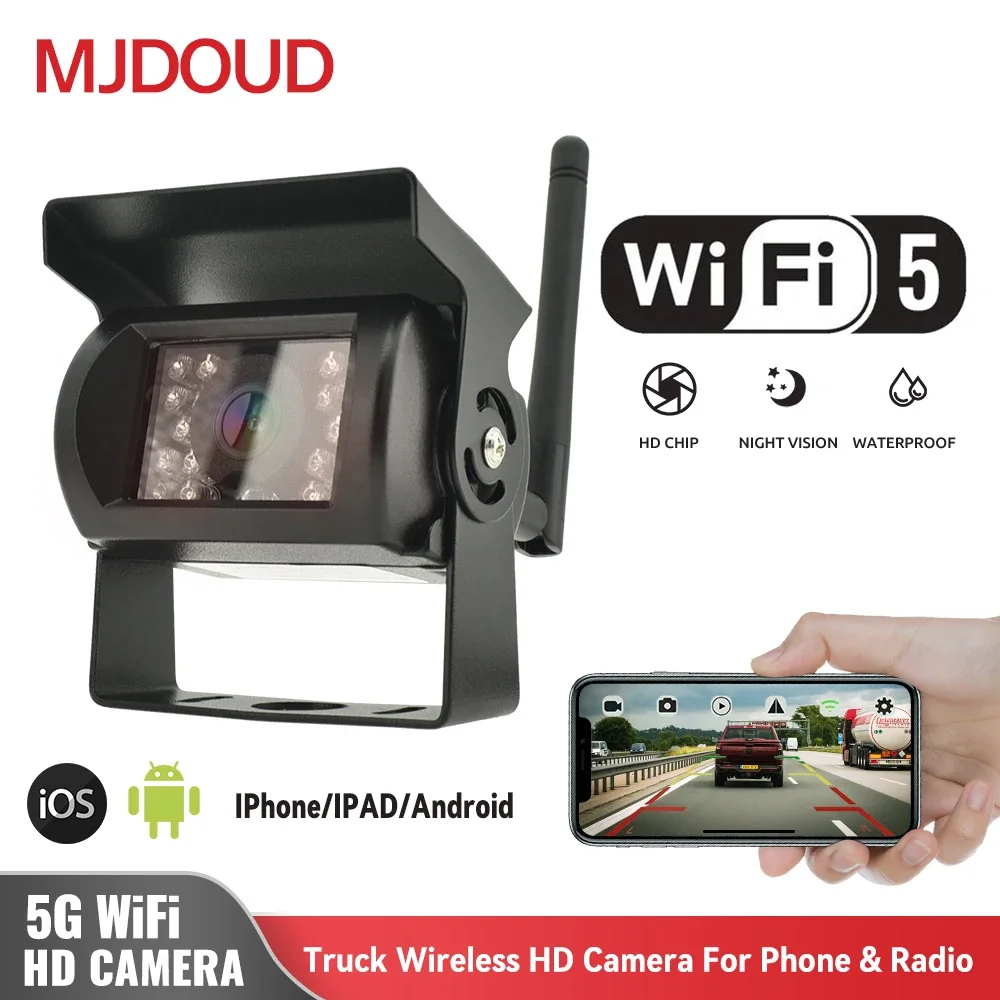 MJDOUD Wireless Car Rear View Camera for Phone Radio for Truck Parking WiFi5 HD Night Vision Waterproof Vehicle Backup Cameras
MJDOUD Wireless Car Rear View Camera for Phone Radio for Truck Parking WiFi5 HD Night Vision Waterproof Vehicle Backup Cameras