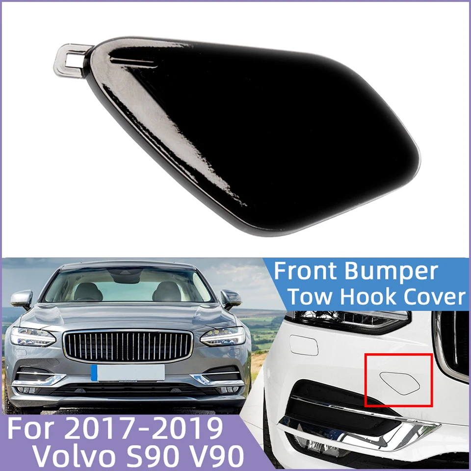 

Car Front Bumper Tow Hook Eye Cover Cap For Volvo S90 V90 2017 2018 2019 39839818 31333227 Towing Hauling Trailer Lid Garnish