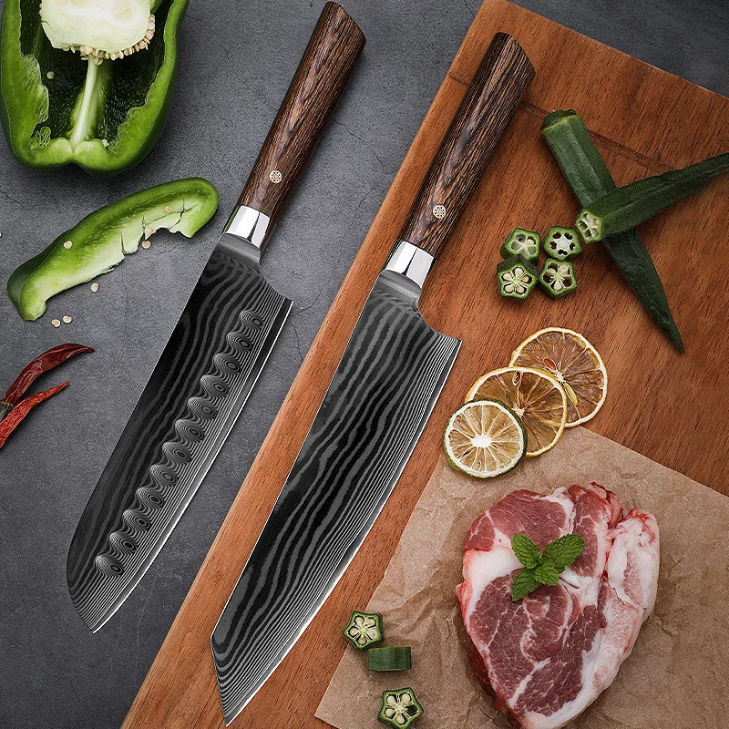 

Chefs Cleaver Knife 67 Layers Damascus Steel Sharp Slicing Santoku Kiritsuke 10Cr15MoV Kitchen Knives Cooking Tools Wood Handle