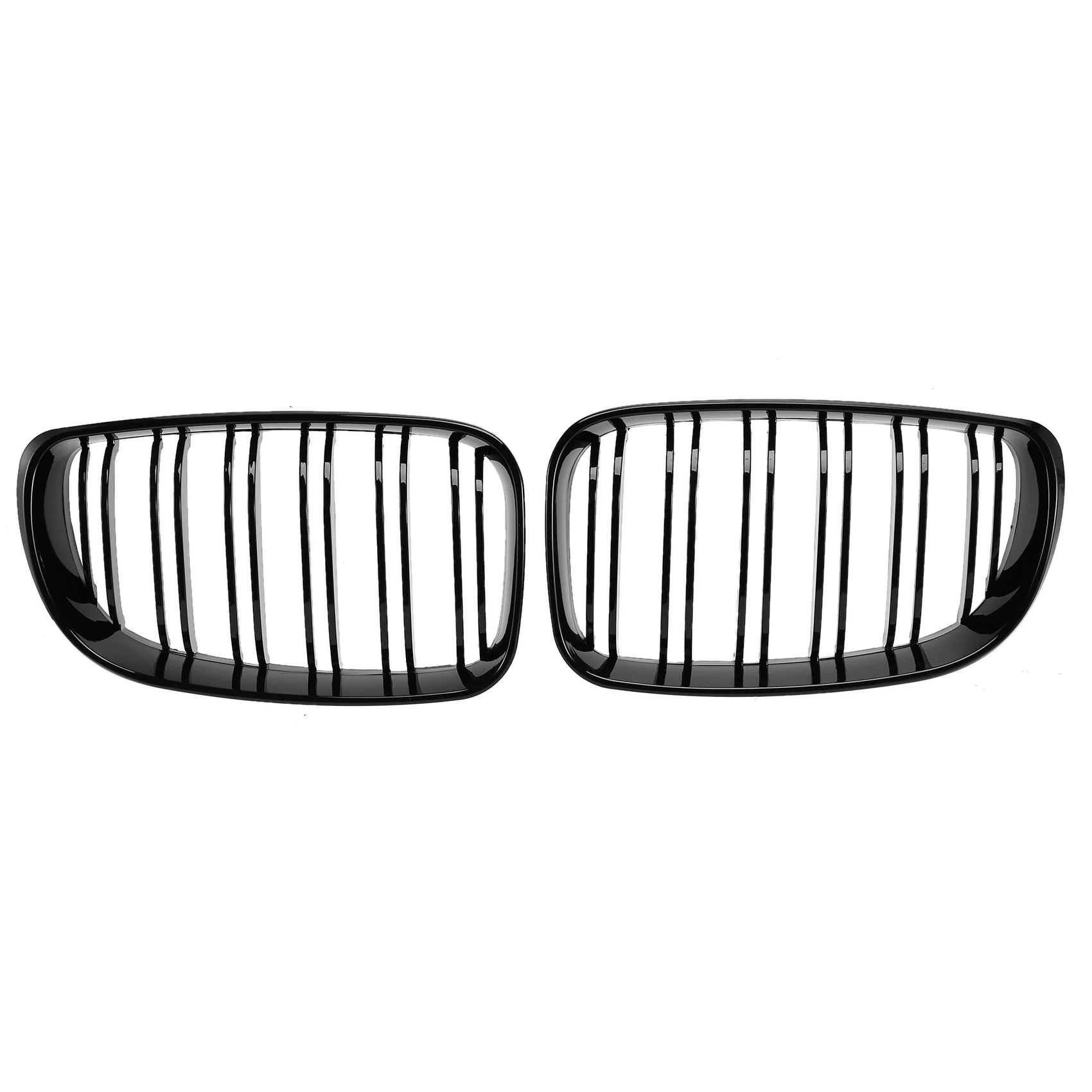 

Glossy Black Dual Slats Front Kidney Grille Grill Replacement for BMW E81 E87 E82 E88 120I 128I 130I 135I Selected 2007-2011