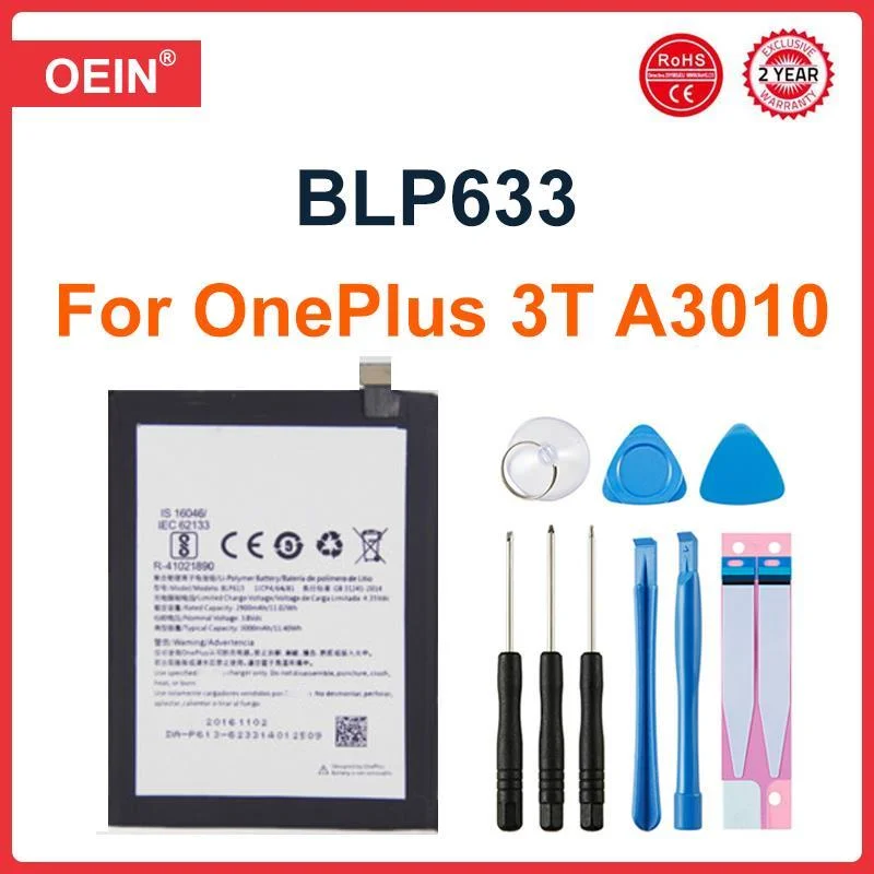 Original Replacement Battery 3400mAh For Oneplus 3T A3010 A3003 BLP633 Retail Package Cell Phone Battery
Original Replacement Battery 3400mAh For Oneplus 3T A3010 A3003 BLP633 Retail Package Cell Phone Battery