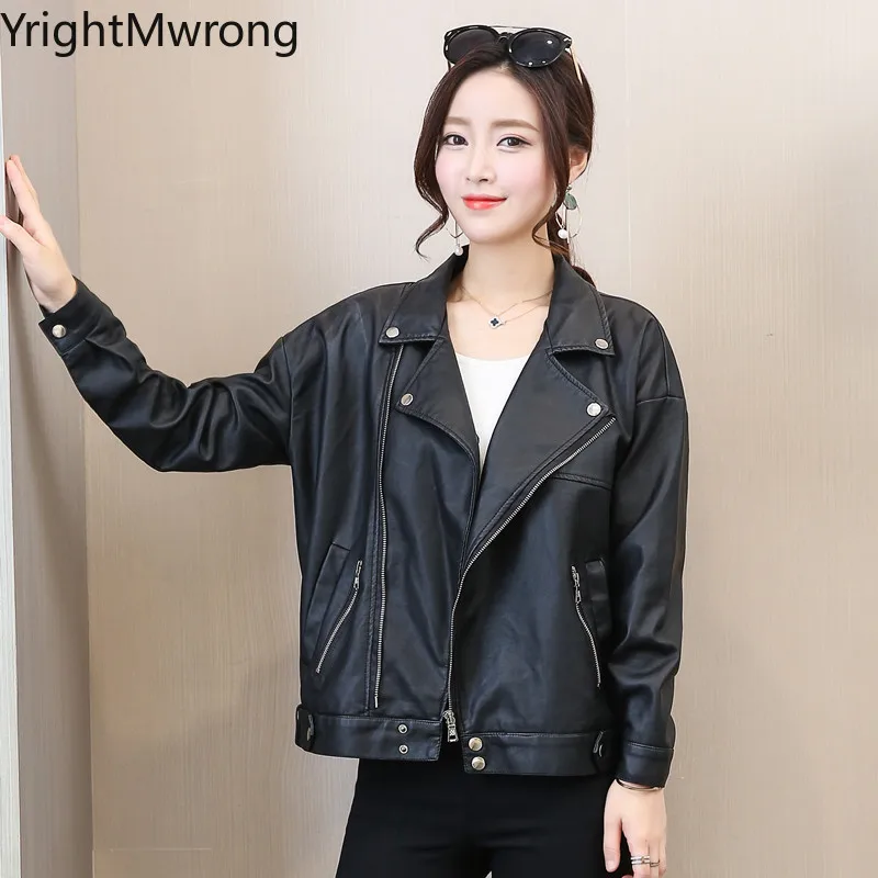 LargeSize Button Zipper Up Fall Soft Faux Pu Leather Jacket Fashion Coat Windbreaker Motorcyle Windproof Overcoat Outwear Women
LargeSize Button Zipper Up Fall Soft Faux Pu Leather Jacket Fashion Coat Windbreaker Motorcyle Windproof Overcoat Outwear Women