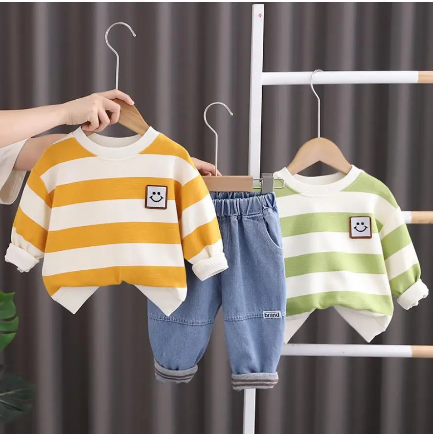 Kids Tracksuits Spring Autumn Baby Boy Clothes 6 To 9 Months Striped Smiley Long Sleeve T-shirts and Pants 2Pcs Boys Outfits
Kids Tracksuits Spring Autumn Baby Boy Clothes 6 To 9 Months Striped Smiley Long Sleeve T-shirts and Pants 2Pcs Boys Outfits